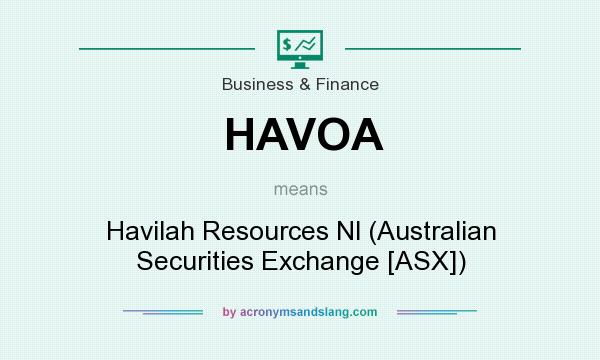 What does HAVOA mean? It stands for Havilah Resources Nl (Australian Securities Exchange [ASX])