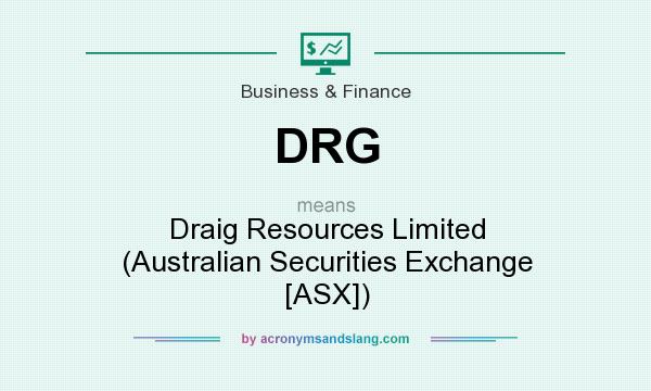 What does DRG mean? It stands for Draig Resources Limited (Australian Securities Exchange [ASX])