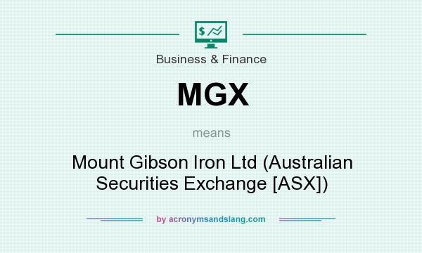 What does MGX mean? It stands for Mount Gibson Iron Ltd (Australian Securities Exchange [ASX])