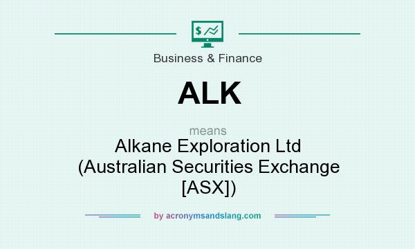 What does ALK mean? It stands for Alkane Exploration Ltd (Australian Securities Exchange [ASX])