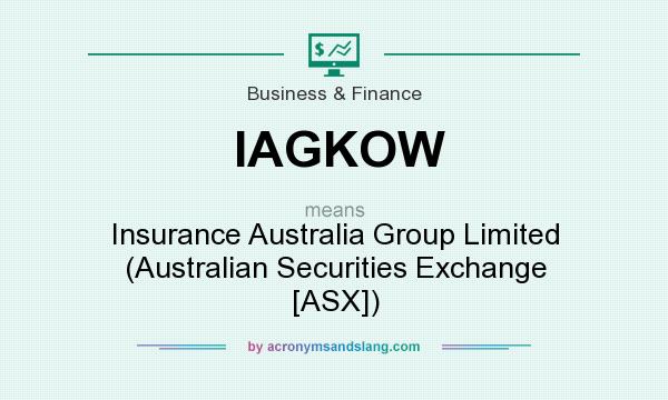What does IAGKOW mean? It stands for Insurance Australia Group Limited (Australian Securities Exchange [ASX])