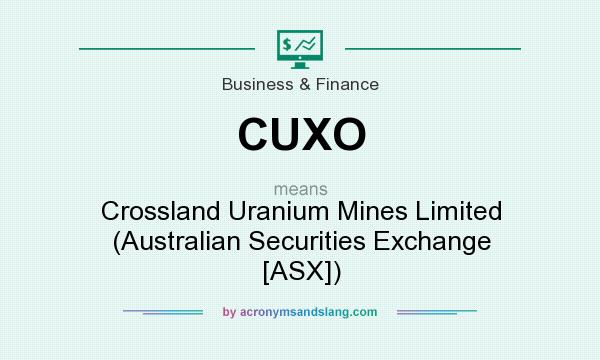 What does CUXO mean? It stands for Crossland Uranium Mines Limited (Australian Securities Exchange [ASX])