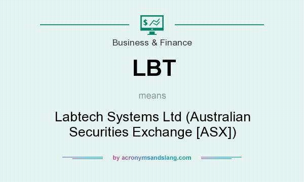 What does LBT mean? It stands for Labtech Systems Ltd (Australian Securities Exchange [ASX])