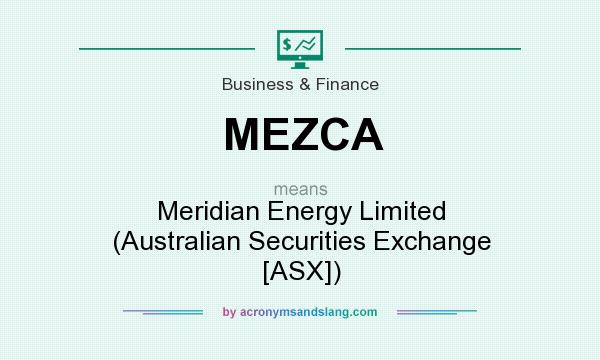 What does MEZCA mean? It stands for Meridian Energy Limited (Australian Securities Exchange [ASX])