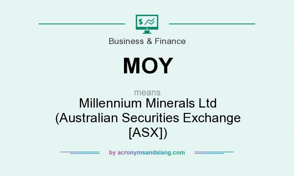 What does MOY mean? It stands for Millennium Minerals Ltd (Australian Securities Exchange [ASX])