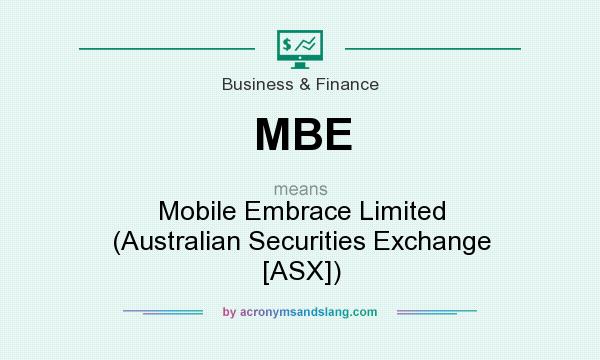 What does MBE mean? It stands for Mobile Embrace Limited (Australian Securities Exchange [ASX])