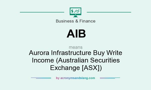 What does AIB mean? It stands for Aurora Infrastructure Buy Write Income (Australian Securities Exchange [ASX])