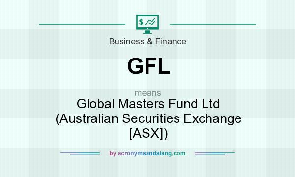 What does GFL mean? It stands for Global Masters Fund Ltd (Australian Securities Exchange [ASX])