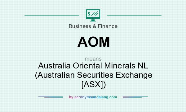 What does AOM mean? It stands for Australia Oriental Minerals NL (Australian Securities Exchange [ASX])