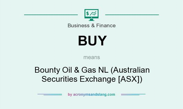 What does BUY mean? It stands for Bounty Oil & Gas NL (Australian Securities Exchange [ASX])