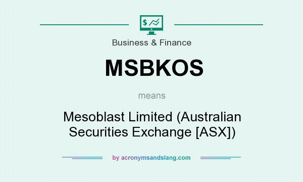 What does MSBKOS mean? It stands for Mesoblast Limited (Australian Securities Exchange [ASX])