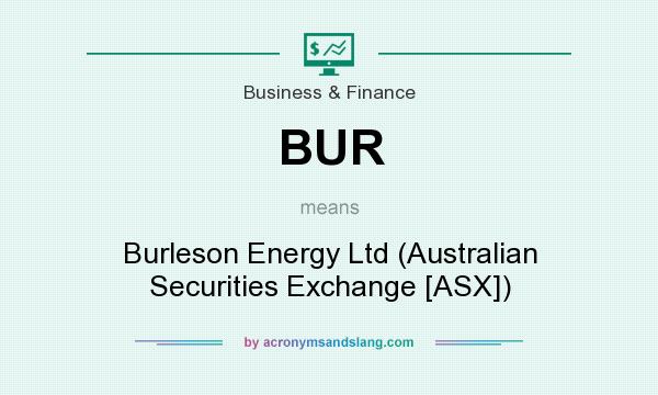 What does BUR mean? It stands for Burleson Energy Ltd (Australian Securities Exchange [ASX])