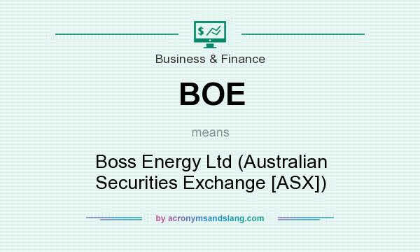 What does BOE mean? It stands for Boss Energy Ltd (Australian Securities Exchange [ASX])