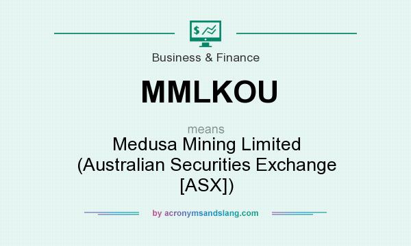 What does MMLKOU mean? It stands for Medusa Mining Limited (Australian Securities Exchange [ASX])
