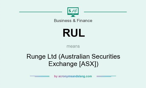 What does RUL mean? It stands for Runge Ltd (Australian Securities Exchange [ASX])