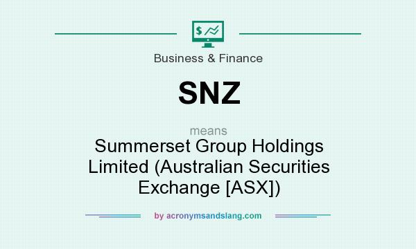 What does SNZ mean? It stands for Summerset Group Holdings Limited (Australian Securities Exchange [ASX])