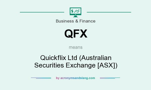 What does QFX mean? It stands for Quickflix Ltd (Australian Securities Exchange [ASX])