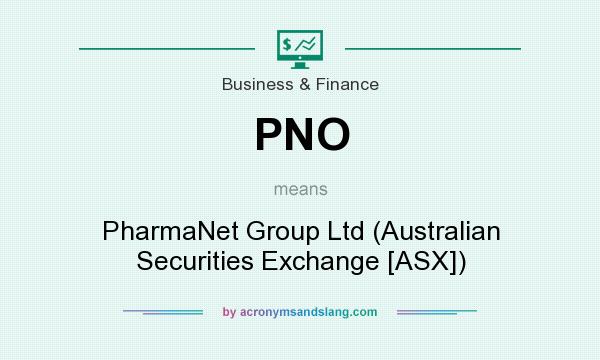 What does PNO mean? It stands for PharmaNet Group Ltd (Australian Securities Exchange [ASX])