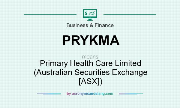 What does PRYKMA mean? It stands for Primary Health Care Limited (Australian Securities Exchange [ASX])