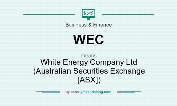 What does WEC mean? It stands for White Energy Company Ltd (Australian Securities Exchange [ASX])