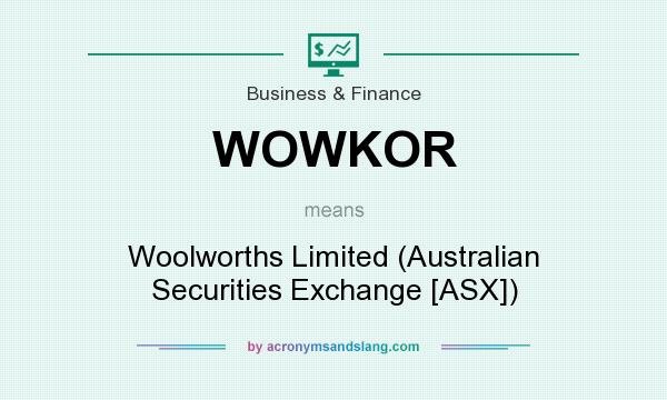 What does WOWKOR mean? It stands for Woolworths Limited (Australian Securities Exchange [ASX])