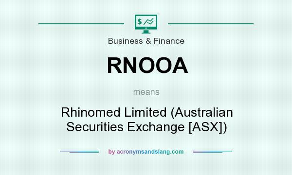 What does RNOOA mean? It stands for Rhinomed Limited (Australian Securities Exchange [ASX])