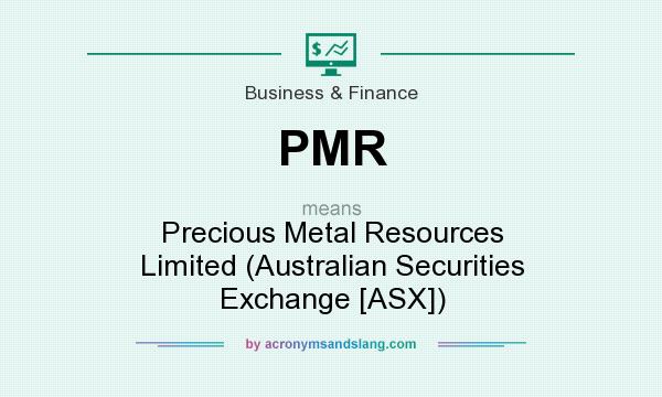 What does PMR mean? It stands for Precious Metal Resources Limited (Australian Securities Exchange [ASX])