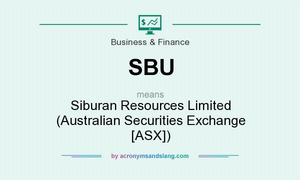 What does SBU mean? It stands for Siburan Resources Limited (Australian Securities Exchange [ASX])