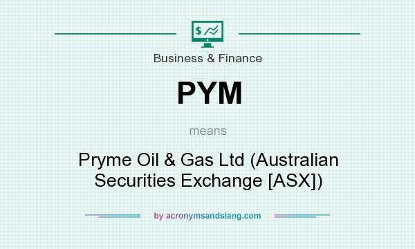 What does PYM mean? It stands for Pryme Oil & Gas Ltd (Australian Securities Exchange [ASX])