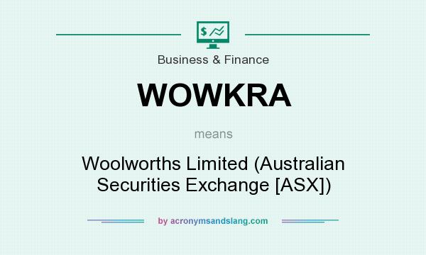 What does WOWKRA mean? It stands for Woolworths Limited (Australian Securities Exchange [ASX])