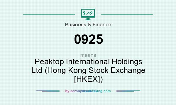 What does 0925 mean? It stands for Peaktop International Holdings Ltd (Hong Kong Stock Exchange [HKEX])
