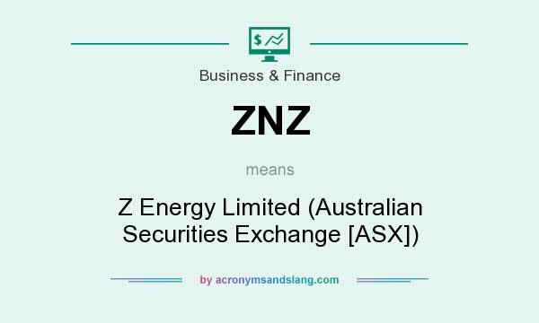 What does ZNZ mean? It stands for Z Energy Limited (Australian Securities Exchange [ASX])