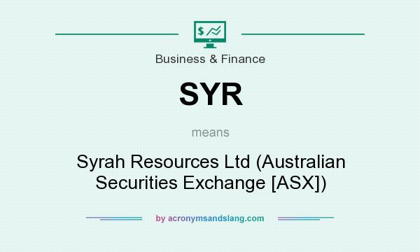 What does SYR mean? It stands for Syrah Resources Ltd (Australian Securities Exchange [ASX])