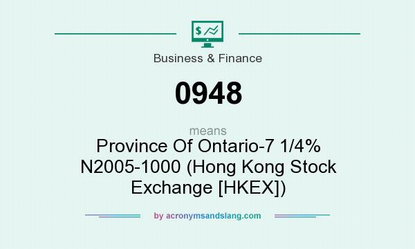What does 0948 mean? It stands for Province Of Ontario-7 1/4% N2005-1000 (Hong Kong Stock Exchange [HKEX])