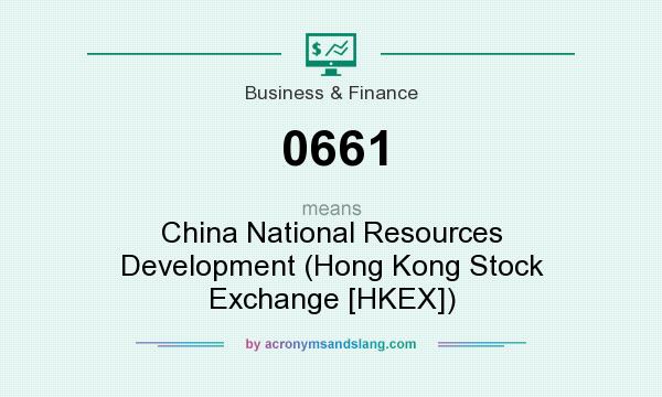 What does 0661 mean? It stands for China National Resources Development (Hong Kong Stock Exchange [HKEX])