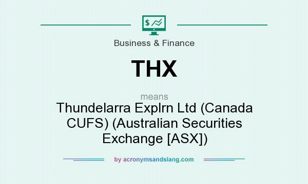 What does THX mean? It stands for Thundelarra Explrn Ltd (Canada CUFS) (Australian Securities Exchange [ASX])