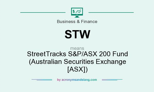 What does STW mean? It stands for StreetTracks S&P/ASX 200 Fund (Australian Securities Exchange [ASX])