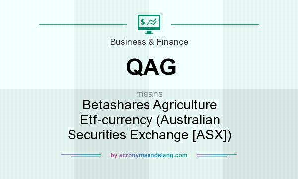 What does QAG mean? It stands for Betashares Agriculture Etf-currency (Australian Securities Exchange [ASX])