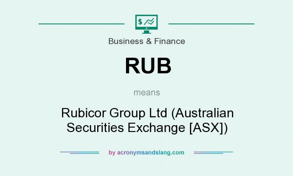 What does RUB mean? It stands for Rubicor Group Ltd (Australian Securities Exchange [ASX])