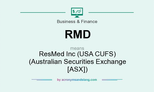 What does RMD mean? It stands for ResMed Inc (USA CUFS) (Australian Securities Exchange [ASX])