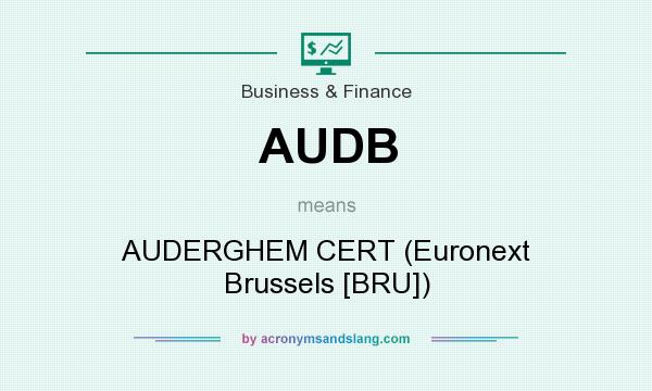 What does AUDB mean? It stands for AUDERGHEM CERT (Euronext Brussels [BRU])