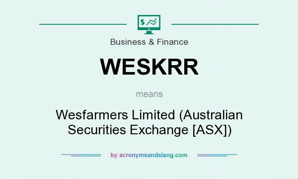 What does WESKRR mean? It stands for Wesfarmers Limited (Australian Securities Exchange [ASX])