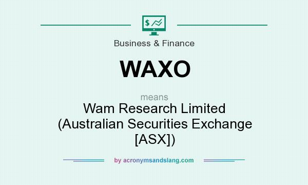 What does WAXO mean? It stands for Wam Research Limited (Australian Securities Exchange [ASX])