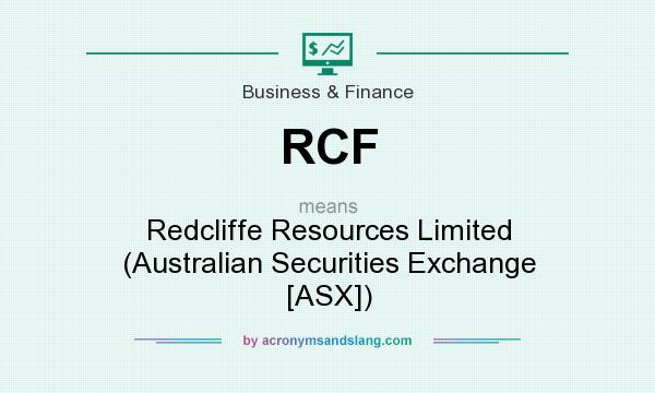 What does RCF mean? It stands for Redcliffe Resources Limited (Australian Securities Exchange [ASX])