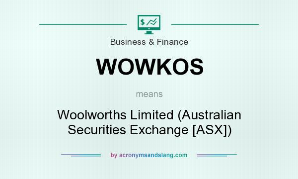What does WOWKOS mean? It stands for Woolworths Limited (Australian Securities Exchange [ASX])