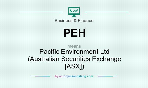 What does PEH mean? It stands for Pacific Environment Ltd (Australian Securities Exchange [ASX])