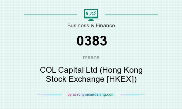 What does 0383 mean? It stands for COL Capital Ltd (Hong Kong Stock Exchange [HKEX])