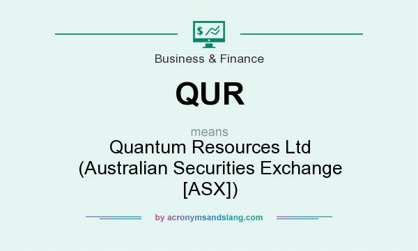What does QUR mean? It stands for Quantum Resources Ltd (Australian Securities Exchange [ASX])
