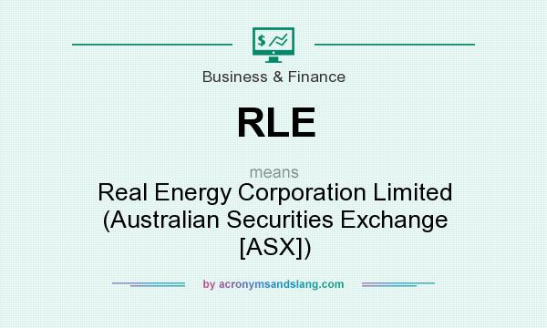 What does RLE mean? It stands for Real Energy Corporation Limited (Australian Securities Exchange [ASX])