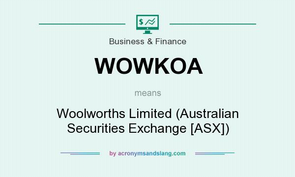 What does WOWKOA mean? It stands for Woolworths Limited (Australian Securities Exchange [ASX])